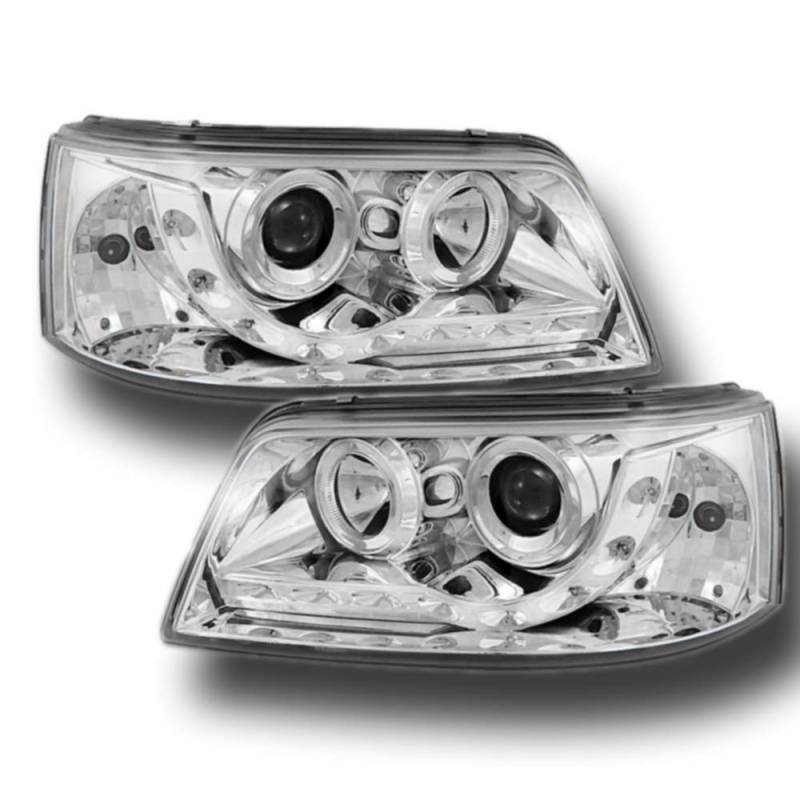 CR-Lights Led Scheinwerfer Set in chrom inkl. Stellmotor für VW T5 04.2003-08.2009 von CR-Lights