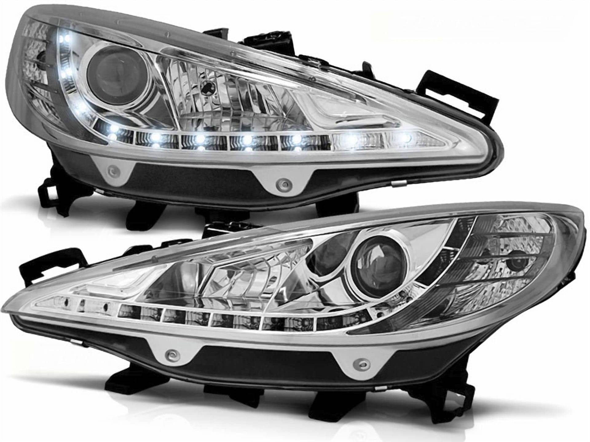 Tuning-Tec Led Scheinwerfer chrom für Peugeot 207 05.2006-06.2012 von Tuning-Tec