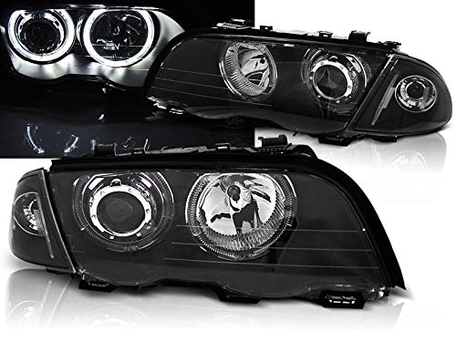 LED Angel Eyes Scheinwerfer Set schwarz für BMW 3er E46 05.1998-08.2001 Limo Touring von CR-Lights