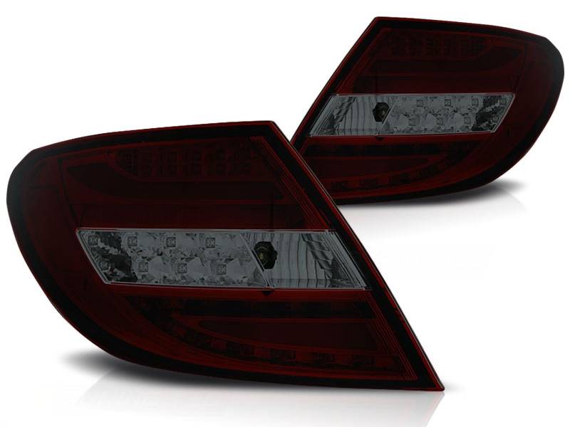 LED Lightbar Rückleuchten in rot matt für Mercedes C-Klasse W204 Limo 2007-2010 von CR-Lights