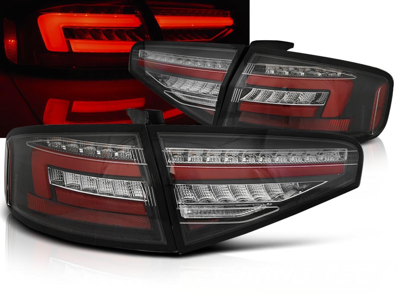 Led Rückleuchten Set für Audi A4 B8 8K 2012-2015 Limousine schwarz von CR-Lights