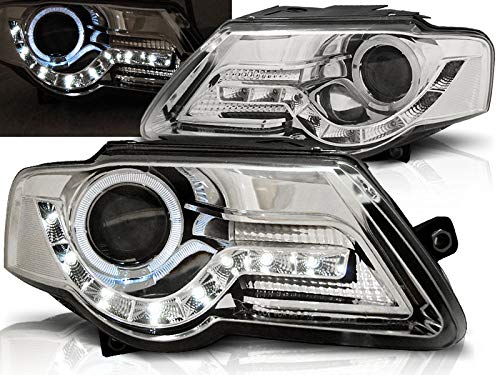 CR-Lights Led Scheinwerfer Set in chrom für VW Passat B6 3C 03.2005-2010 von CR-Lights