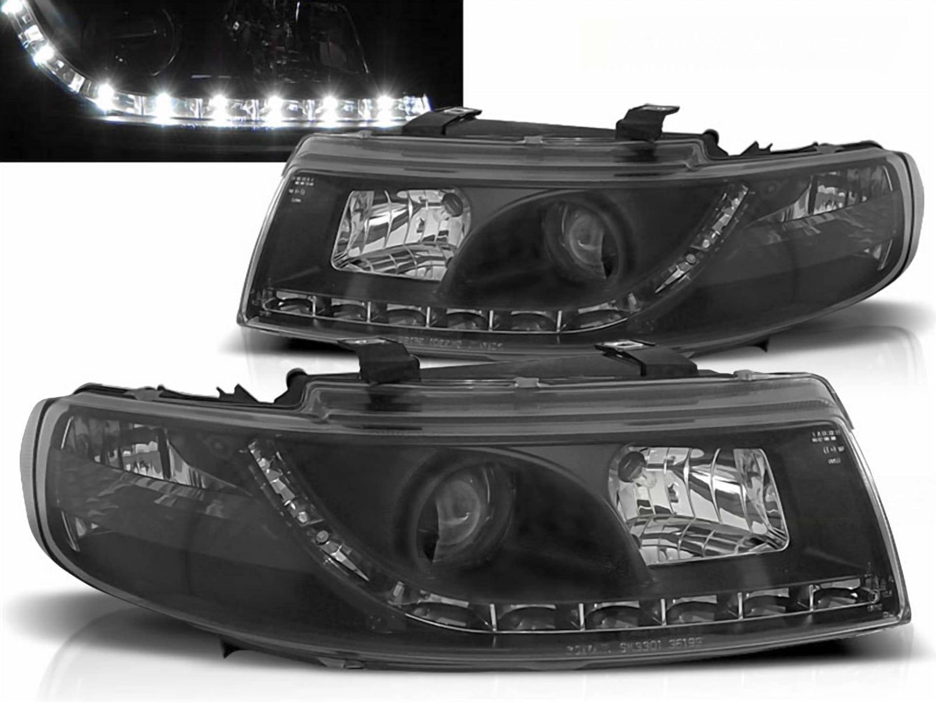 Led Scheinwerfer Set in schwarz für Seat Leon 1M 04.1999-08.2004 von CR-Lights