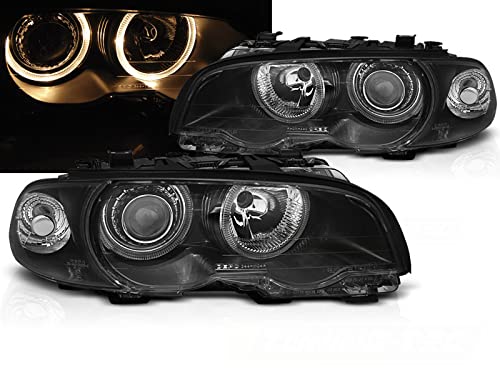 Scheinwerfer Set für BMW E46 Coupe Cabrio 1998-2002 Angel Eyes schwarz von CR-Lights