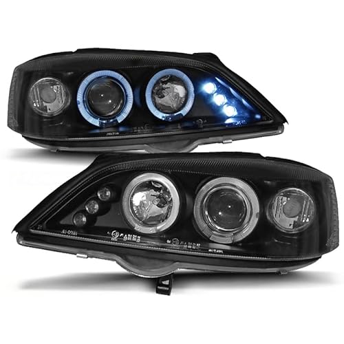 CR-Lights Angel Eyes Scheinwerfer Set für Opel Astra G 1998-2004 in schwarz von CR-Lights