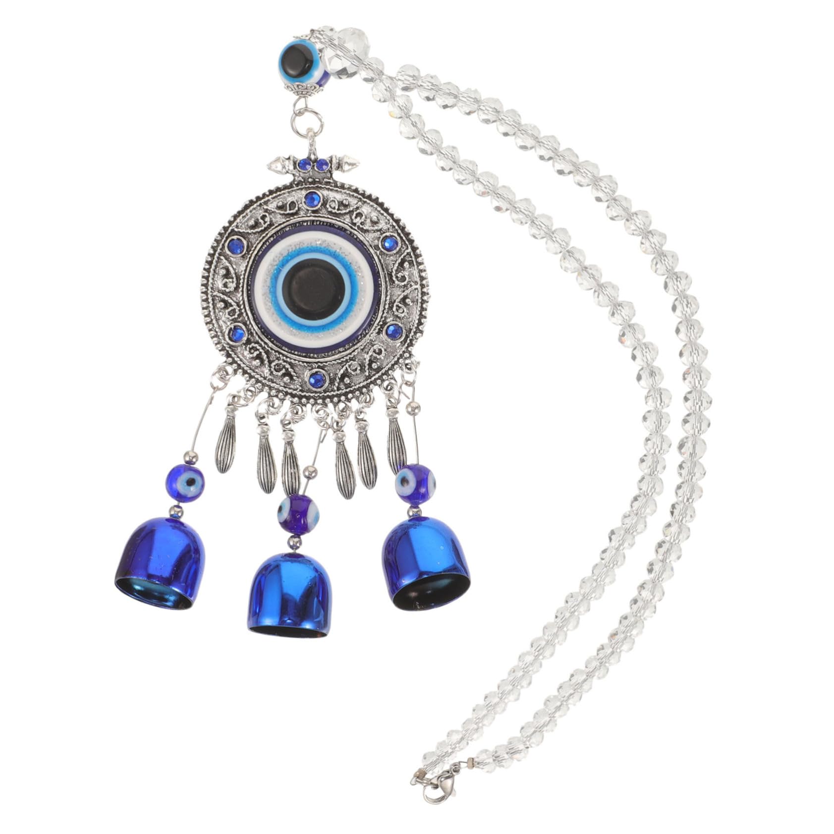 CRAFTHROU Auto Zubehör Dekoration Rückspiegel Hängende Ornamente Des Bösen Blicks Böser Blick-ornament Kristallschildkrötenschmuck Evil Eye Weißer Kristall von CRAFTHROU