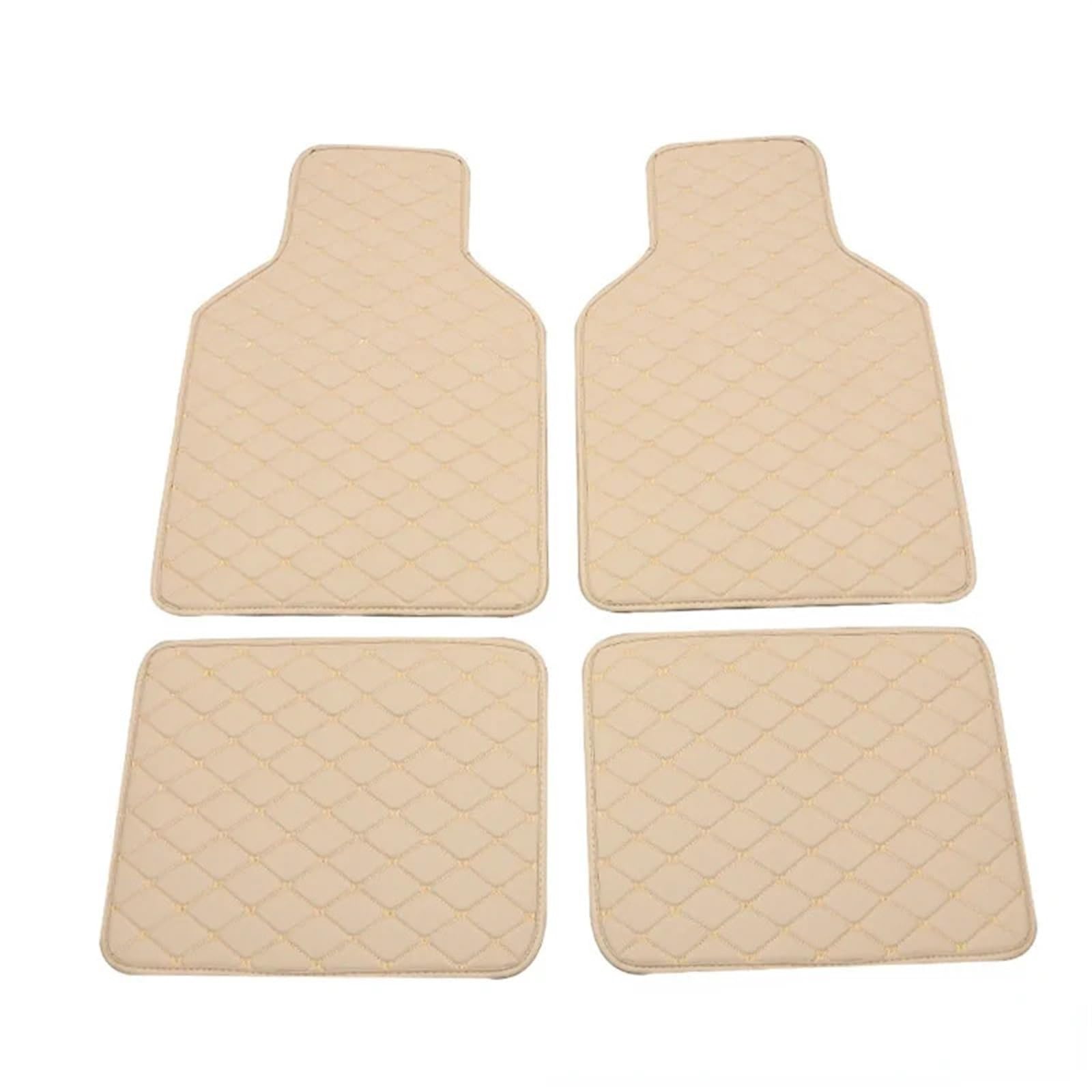 CRDWN 4-teiliges Universal-Fit-PU-Leder-Fußmatten-Set Für Autos In Beige, rutschfeste Auto-Teppich-Fußpolster, Schutz Für Die Fahrzeuginnenverkleidung Auto-Fußmatten(5) von CRDWN