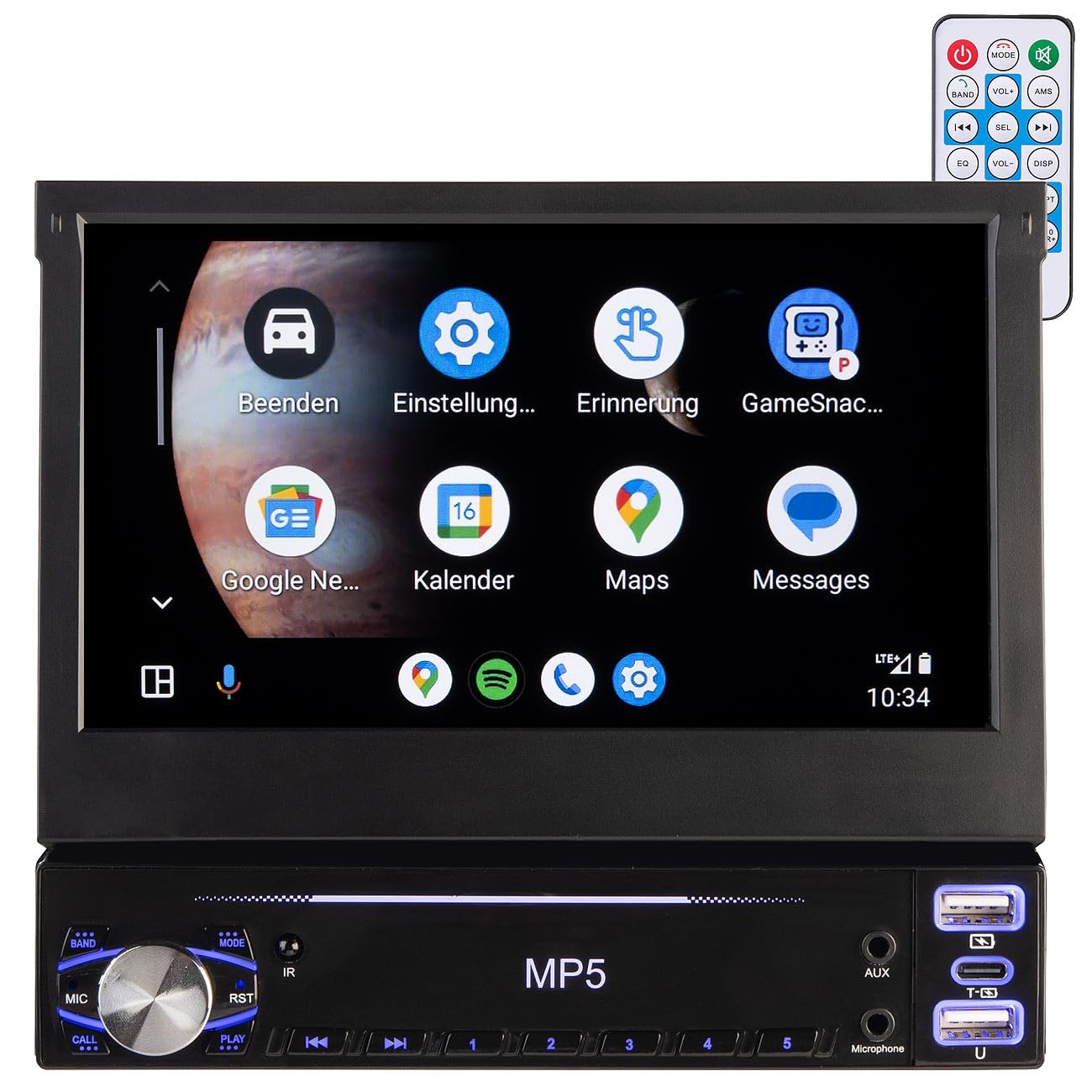 CREASONO FM Autoradio: 1-DIN-Autoradio mit Apple CarPlay, Android Auto, 17,8-cm-Display, MP5 (MP3-Autoradio Bluetooth, Android Autoradio 1DIN) von CREASONO