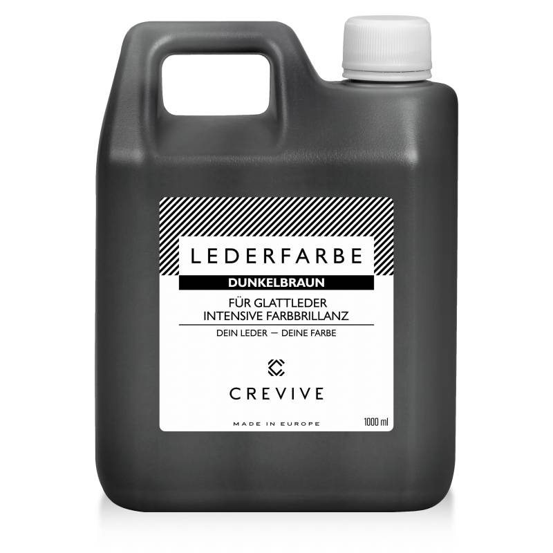 CREVIVE Lederfarbe 1000 ml – Farbe wählbar – für Echtleder und Kunstleder zum färben und umfärben von Leder – Dunkelbraun von CREVIVE