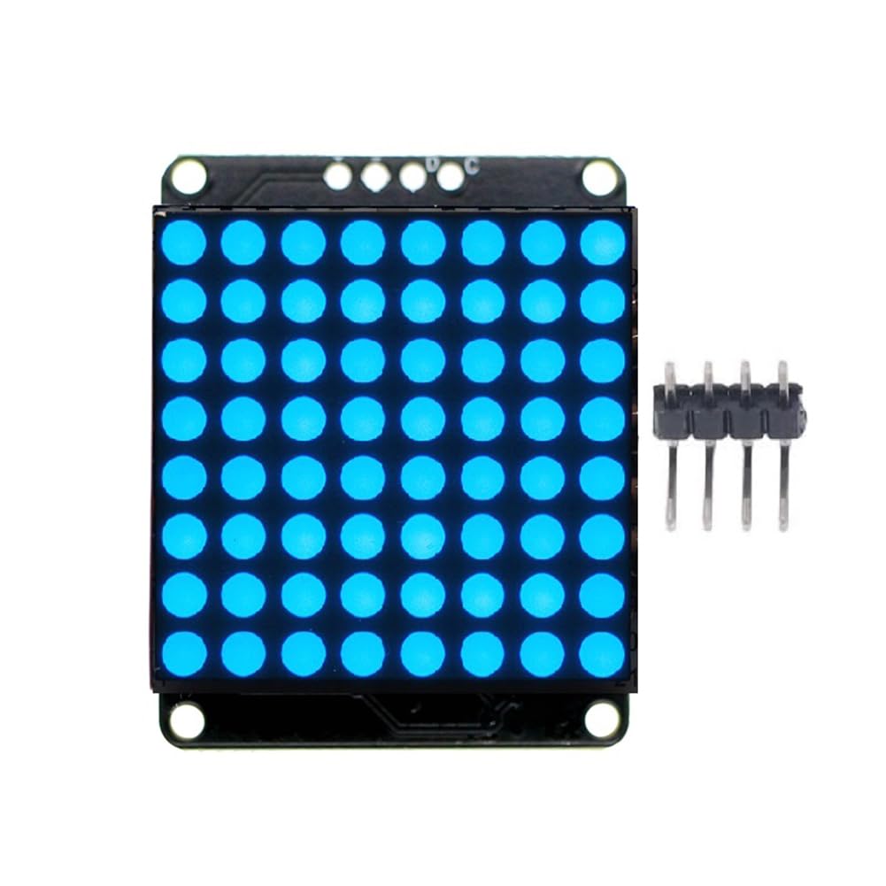 CRGANGZY 8x8 HT16K33 LED Dot DIY Kit I2C Schnittstelle Mikrocontroller Modul 5V LED Display Steuermodul kompatibel for (blau) von CRGANGZY