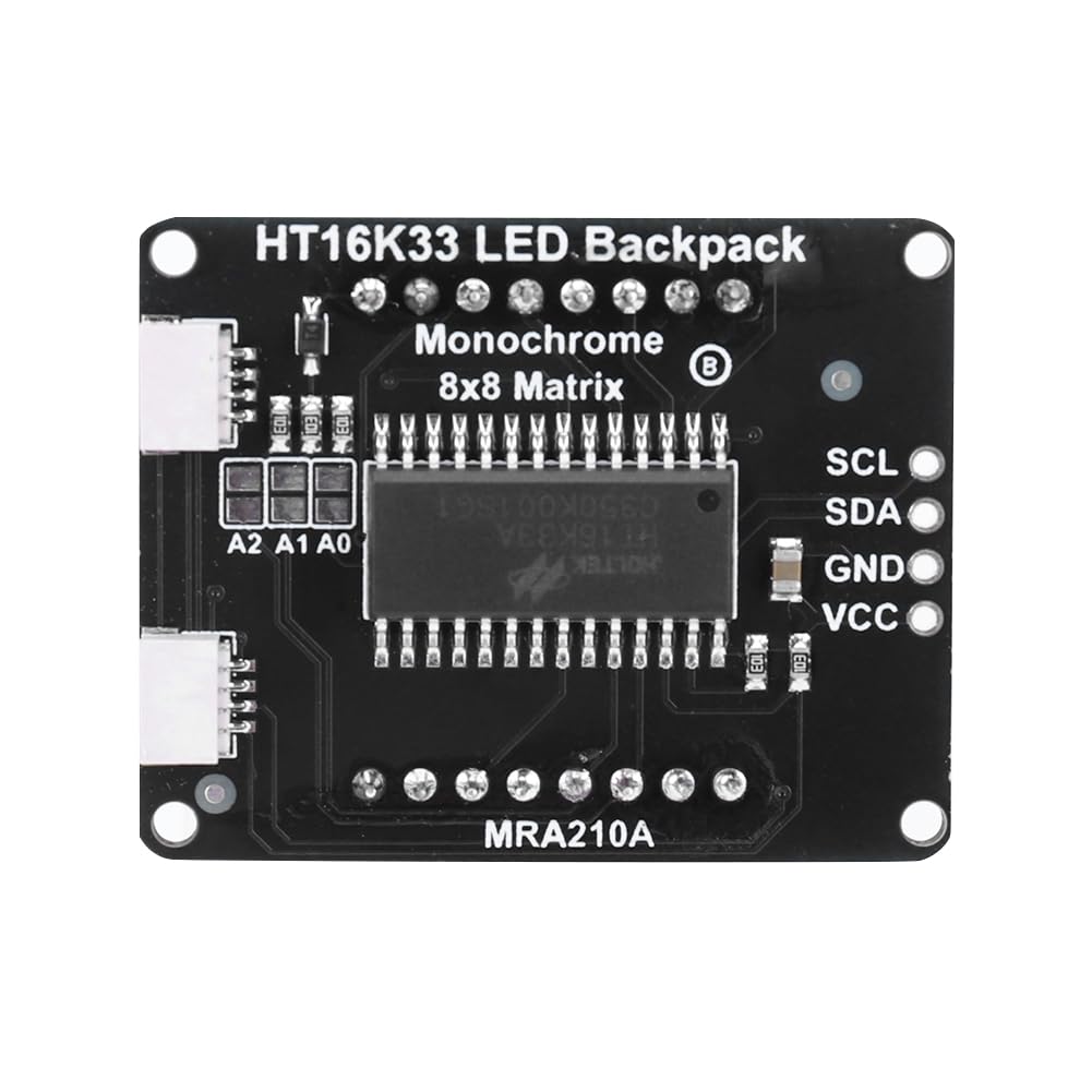 CRGANGZY HT16K33 8x8 LED Dot DIY Kit I2C Schnittstelle Mikrocontroller Modul 5V LED Display Steuermodul kompatibel for (grün) von CRGANGZY