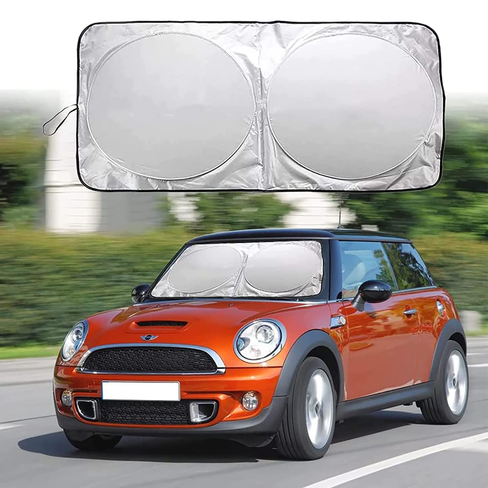 FüR Mini Cooper One S R50 R53 R56 R60 F55 F56 R58 R59 Auto Windschutzscheibe Sonnenschutz Faltbare Jalousie Sonnenblende Schutzabdeckung Windows Anti-Uv von CRIBBU