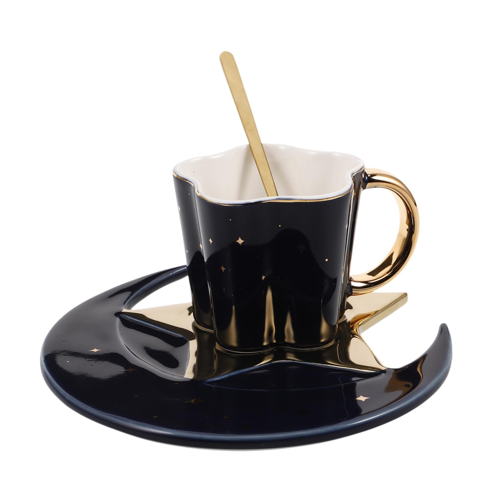 CRILSTYLEO 1 Satz Becher Kaffeetasse Mit Großem Henkel Teetassen Und Untertassen Freundschaft Tassen Braune Kaffeetassen Schwarze Kaffeetasse Teegeschirr Hohe Kaffeetassen Mit Henkel Keramik von CRILSTYLEO