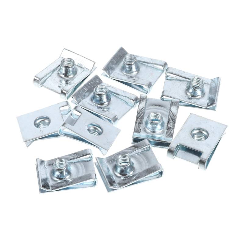 CRILSTYLEO 10st Selbstschneidende Innenraum Der Armaturenbretttür Panel-Clips Mechanische Schalter Spire u Clip U-förmige M8 U- Aus Manganstahl Du Nuss Silver von CRILSTYLEO