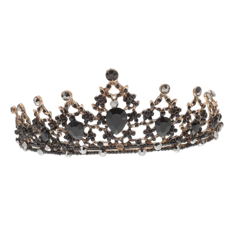 CRILSTYLEO 1stk Barocke Retro Schwarze Krone Stilvolle Krone Hochzeit Stirnband Schwarze Tiara Barocke Tiara Erwachsene Kronen Für Frauen Gotische Hochzeitstiara Barocke Krone Black Legierung von CRILSTYLEO