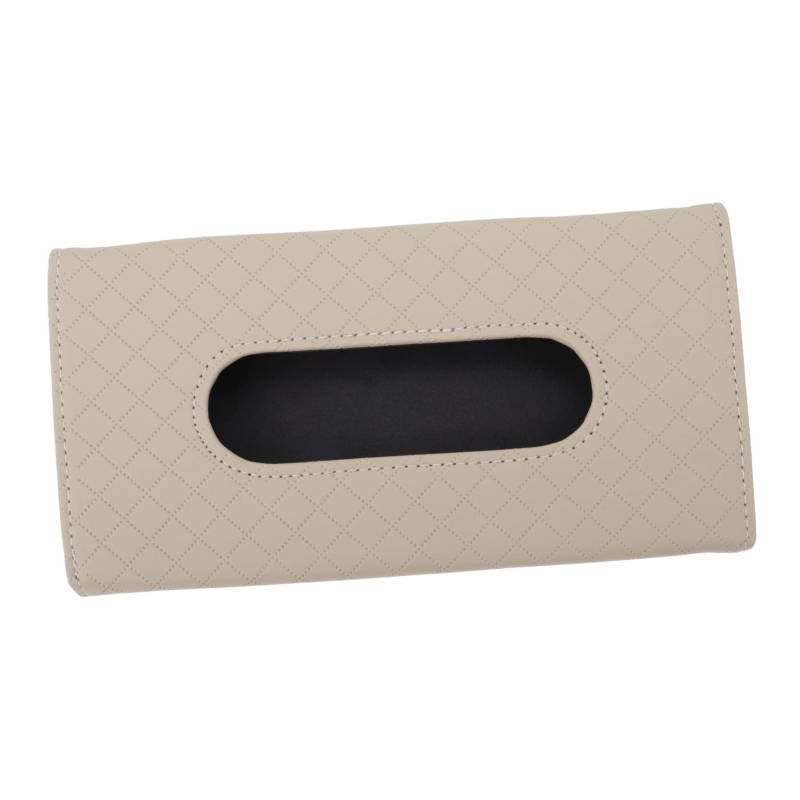 CRILSTYLEO 1stk Tissue-Box Schiebedachblende Nummernschild Schrauben Taschentuchhalter Auto Visiergewebehalter Serviettenhalter Für Sonnenblende Sonnenblenden-Organizer Beige Kunstleder von CRILSTYLEO