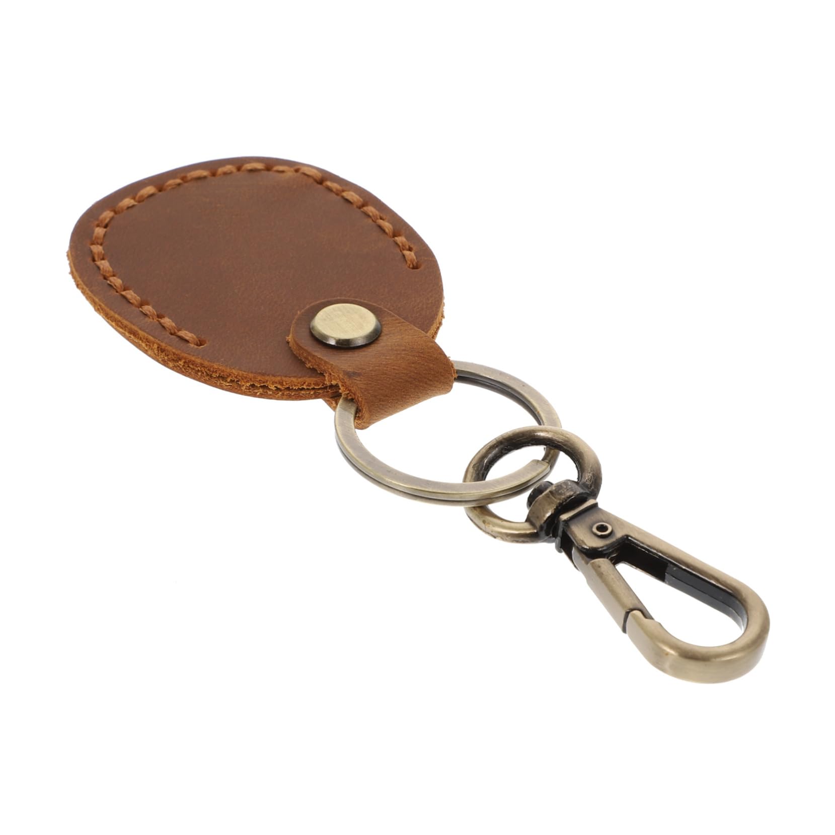 CRILSTYLEO 1stk Tracker- Vintage-Accessoires Zugangskontrollabdeckung Halter Schlüsselanhänger Universeller Schlüsselanhänger Zubehör Für Das Auto Eingangsschutz Brown Rindsleder von CRILSTYLEO