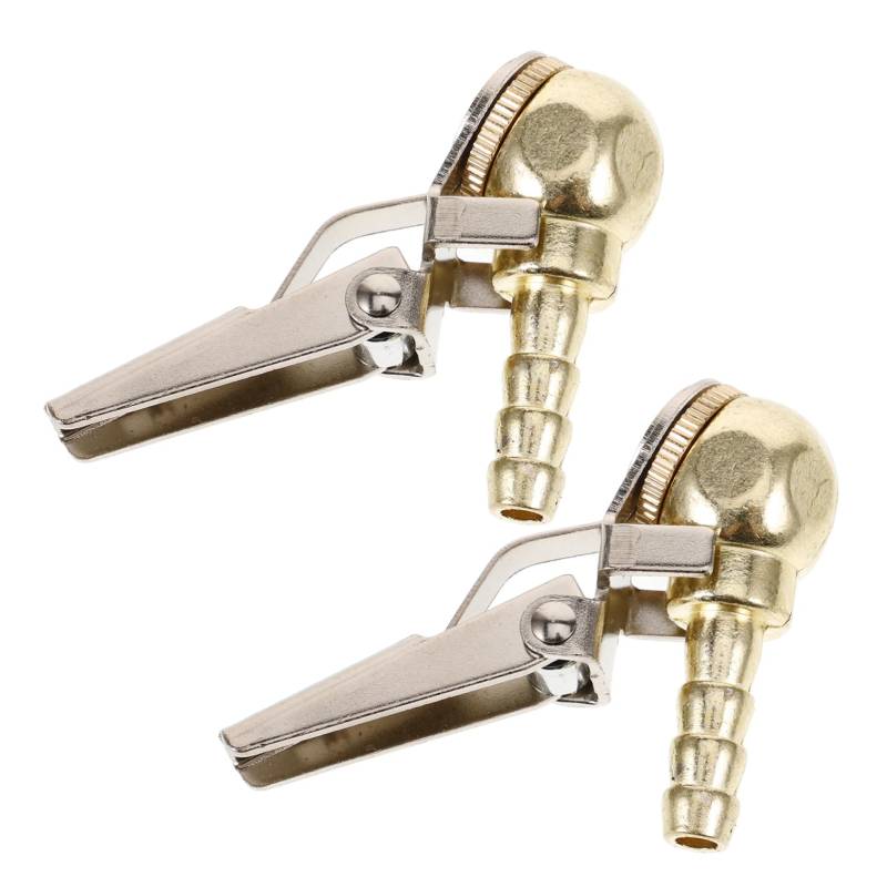 CRILSTYLEO 2st Reifenluftclip Werkzeug Druckluftkompressor Auto Zubehör Luftschlauch Auto Reifen Spannfutter Verriegeln Luftkompressor-reifenfutter Luftspannfutter Aufpumpen Golden Kupfer von CRILSTYLEO