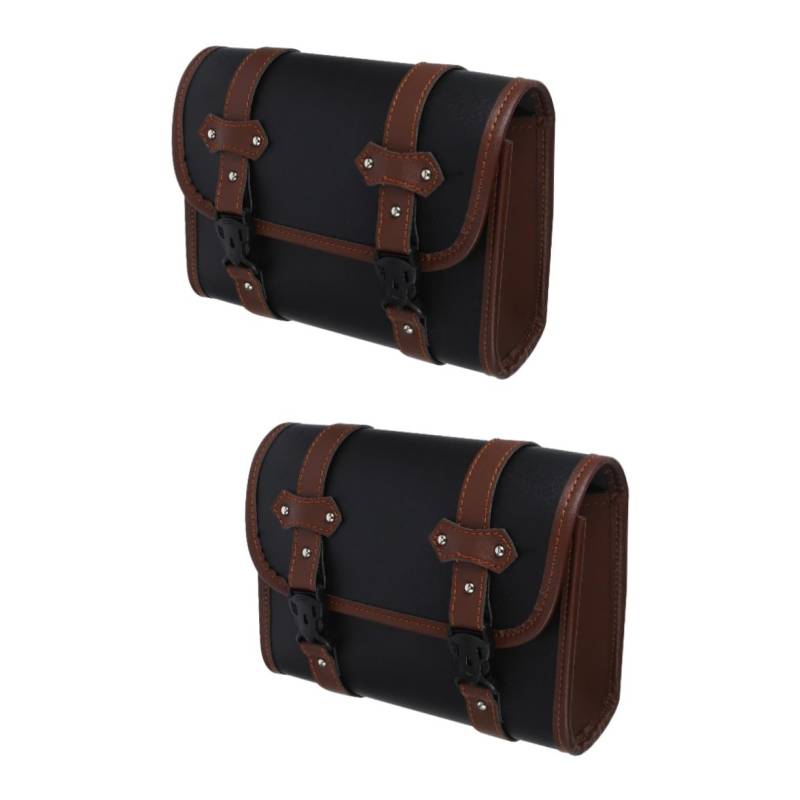 CRILSTYLEO 2st Seitentasche -tankrucksack Gepäckträgertasche Für Motorräder Fahrradtasche Fahrrad Satteltasche Motorradtaschen Fahrrad Werkzeugtasche Concho Brown Pu-Leder von CRILSTYLEO