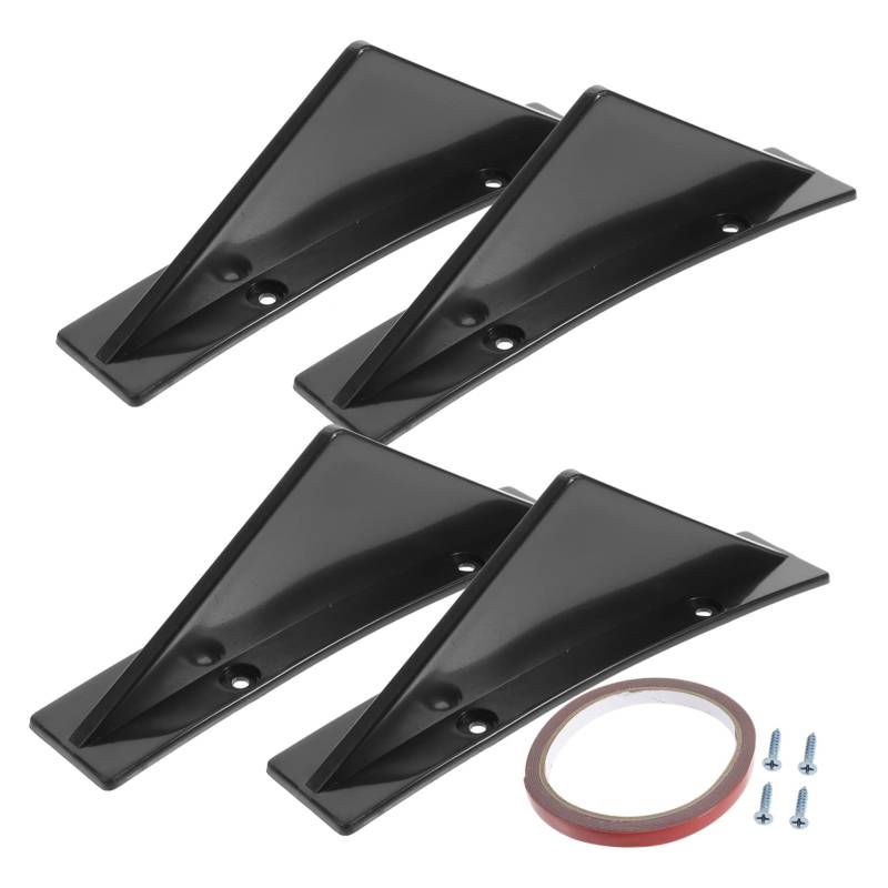 CRILSTYLEO 4 Stück Spoiler autoschutz car Diffuser Auto diffusor Auto Stoßstangen Lippen Auto-Styling Automobilzubehör Flosse Rückseite Heckdiffusor Anhänger Auto-Universaldiffusor Abs Black von CRILSTYLEO