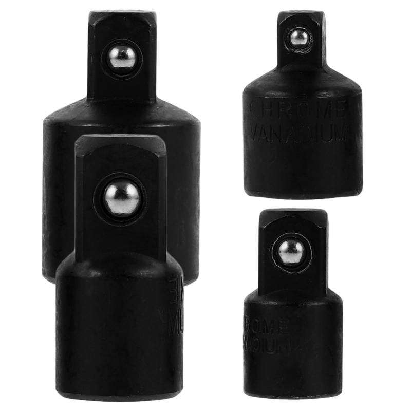 CRILSTYLEO 4-teiliges Set Schraubenschlüsseladapter Schlagstecknuss-Adapter Bohrmaschine Schlagadapter Schwenkbare Steckdose Schlagschrauber Mit Antrieb Chrom-Vanadium-legierter Stahl Black von CRILSTYLEO