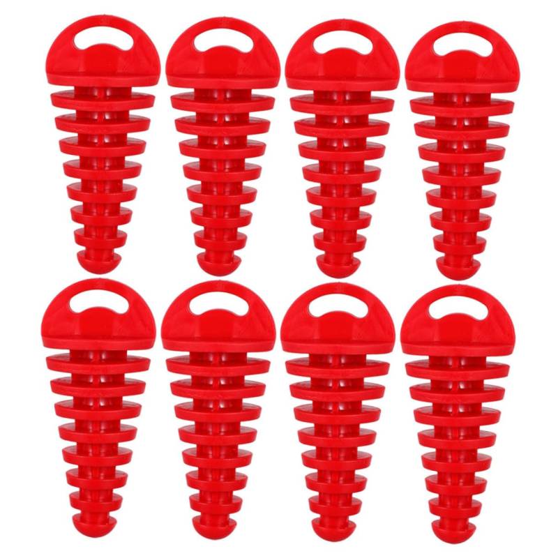 CRILSTYLEO 8st Motorradzubehör Stecker Für Abgasreinigung Auspuffrohr-waschstopper Auspuffrohr-waschstopfen Endrohr Motorradteile -entlüftungsschraube Rot Pvc von CRILSTYLEO