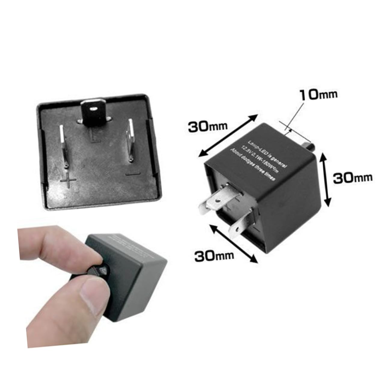 CRILSTYLEO Einstellbares 3 Pol Blinkrelais Für Auto CF13 JL 02 Lichtlampe Schwarz Für Fahrzeugbeleuchtung Und Blinkerfunktion Einfach Zu Installieren Und Kompatibel Mit Verschiedenen von CRILSTYLEO