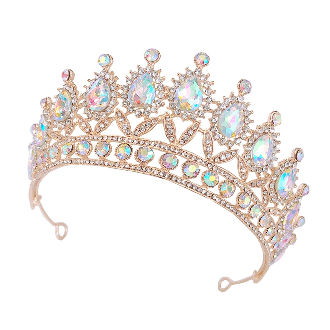 CRILSTYLEO Farbiger Diamant Kronen Kopfschmuck Brautperlen Strass Stirnband Brautjungfern Frauen Hochzeit Frauen Strass Krone Hochzeitskleid Zubehör Tiara Hochzeits Stirnband von CRILSTYLEO