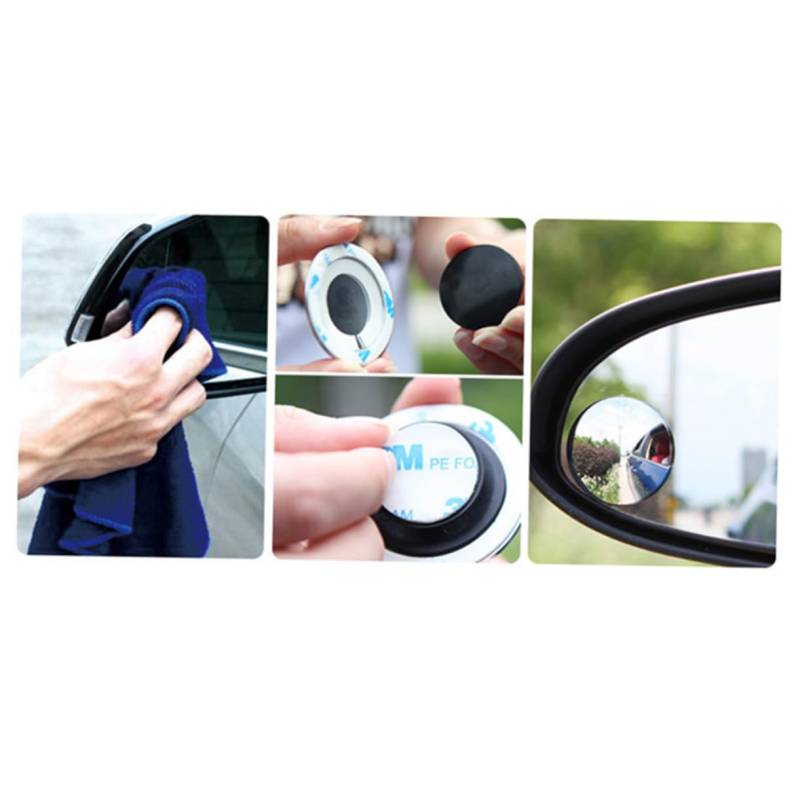 CRILSTYLEO Paar 360 Toter- -Spiegel rücksitzspiegel rückspiegel auto zubehör weitwinkelspiegel kfz zubehör auto4parts accessoires auto cars accessories wohnwagenzubehör car mirror Weiß von CRILSTYLEO