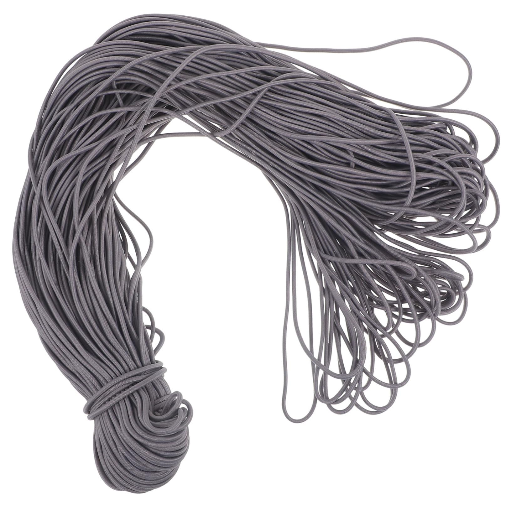 CRILSTYLEO Schnur Gummiband Perlengummi Riemen Kabel perlenbesetzter Schlüsselanhänger dehnbar Elastisches Seil zum Selbermachen elastische Seile Bungee Seil DIY zubehör Polyester Grey von CRILSTYLEO