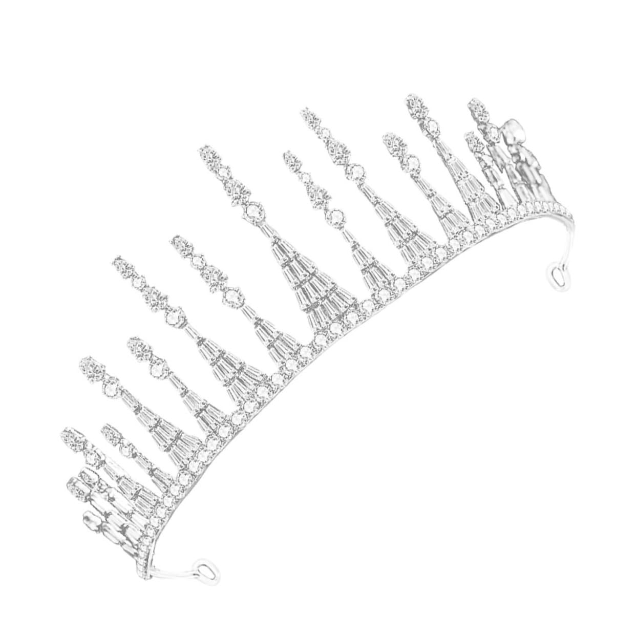 CRILSTYLEO Strass-Krone Haarschmuck aus Strass Strass-Kopfbedeckung barocke Tiara Hochzeitshaar die Krone Wedding Hair Accessories hochzeitskleider Brautkrone Kristall-Haarband Legierung Weiß von CRILSTYLEO