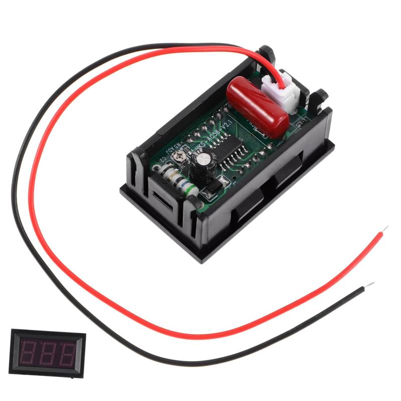 CRILSTYLEO Voltmeter Batterietester Automobil Digitales Voltmessgerät Batteriespannungsmesser Digitaler Spannungsmesser Spannungsleser -gleichspannungsmesser Volt-ampere-meter Plastik von CRILSTYLEO