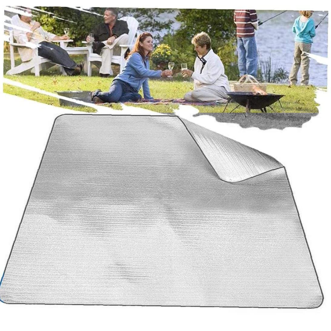 Aluminiumfolienmatte, Schlafmatte, Schaumstoff, Campingmatte, Bodenmatte, Campingmatte, Camping-Schlafmatratze, Picknick, wasserdicht, feuchtigkeitsbeständig, Deckenunterlage/2084 von CRMKYLWPZ