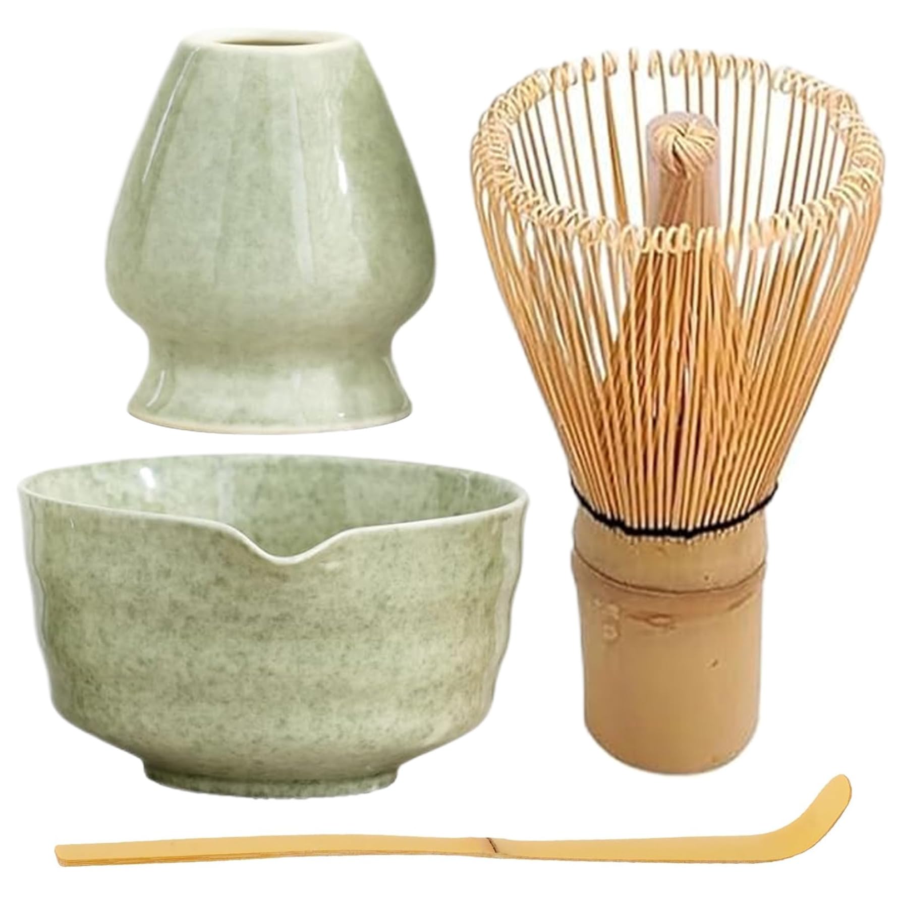 Matcha-Schneebesen-Set, Keramik-Matcha-Schneebesen, wiederverwendbares Matcha-Set, elegantes Matcha-Set, inklusive Matcha-Schüssel mit Ausgießer, Matcha-Schneebesenhalter, Bambus-Schneebesen und Bambu von CRMKYLWPZ