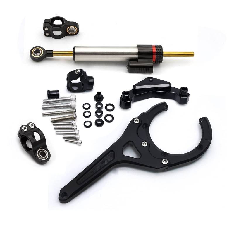 Lenkungsdämpfer Motorrad Für Suzuki GSXS GSX-S 1000/F GSXS1000 GSX-S1000F 2016-2021 2022 2023 Carbon Lenkungsdämpfer Stabilisatorhalterung Halterungssatz (Color : Damper n Bracket B) von CROOFF