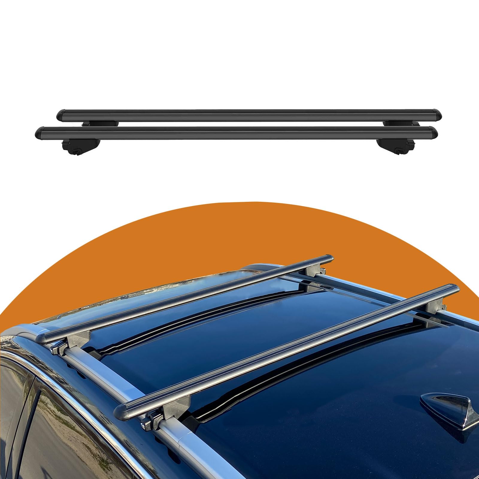 Cross Auto Accessories-Dachgepäckträger Kompatibel Mit Audı A3 Sportback 5 Doors 2013-2020; Aluminium Abschließbare- Dachträger Für Autos Mit Bündigen Dachschienen, 2 Pcs Schwarz von CROSS AUTO ACCESSORIES