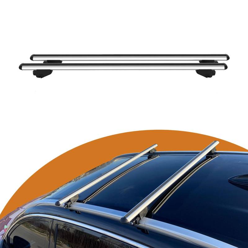 Cross Auto Accessories-Dachgepäckträger Kompatibel Mit Vw Passat B8 Alltrack Estate 2015-2023; Aluminium Abschließbare- Dachträger Für Autos Mit Bündigen Dachschienen, 2 Pcs Grau von CROSS AUTO ACCESSORIES