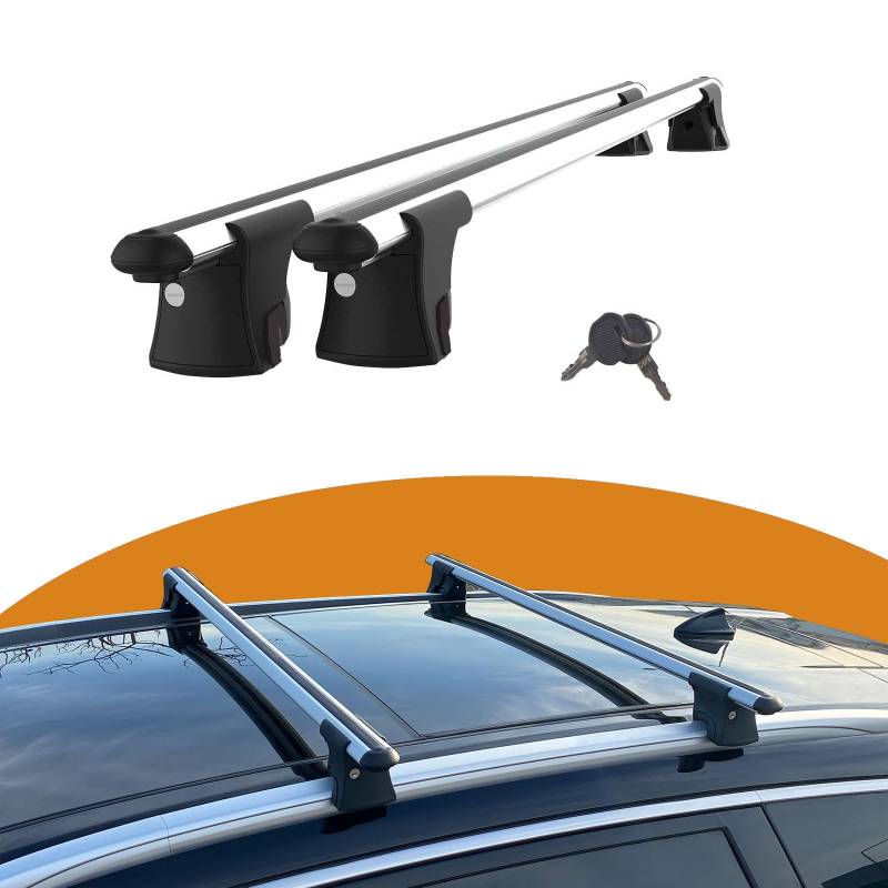 Cross Auto Accessories-Premium Dachträger Kompatibel Mit Audi A6 Allroad (C7) 2012-2018; Dachreling, Abschließbarer Querträger Für Erhöhte Dachschienen, 2 Pcs Grau von CROSS AUTO ACCESSORIES