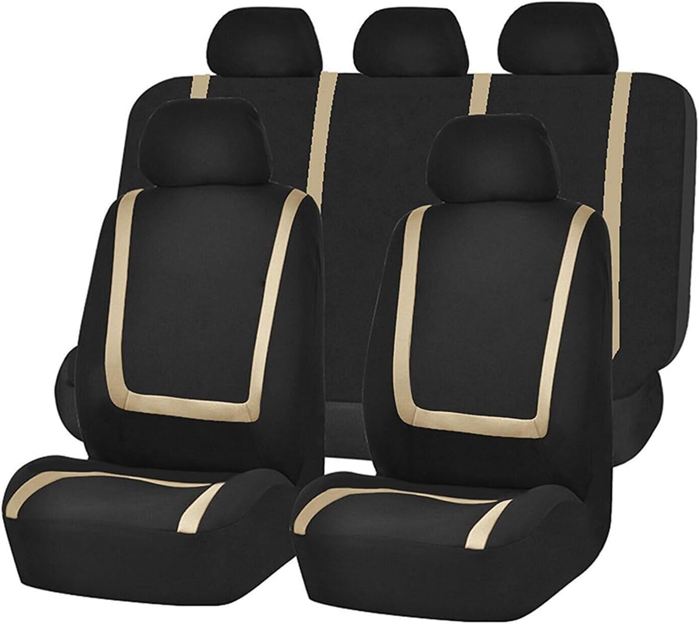 CRTTRS Auto Schonbezüge Komplettset für BMW 2er F45 Active Tourer 2014-2022, Auto Waschbar Und Anti-Rutsch Autositzbezüge Set Allwetter Rutschfester Sets Sitzschutz Innenzubehör,A Beige von CRTTRS