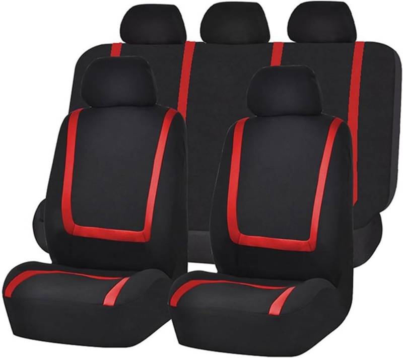 CRTTRS Auto Schonbezüge Komplettset für Citroen Xsara Picasso 1999-2011, Auto Waschbar Und Anti-Rutsch Autositzbezüge Set Allwetter Rutschfester Sets Sitzschutz Innenzubehör,E Red von CRTTRS