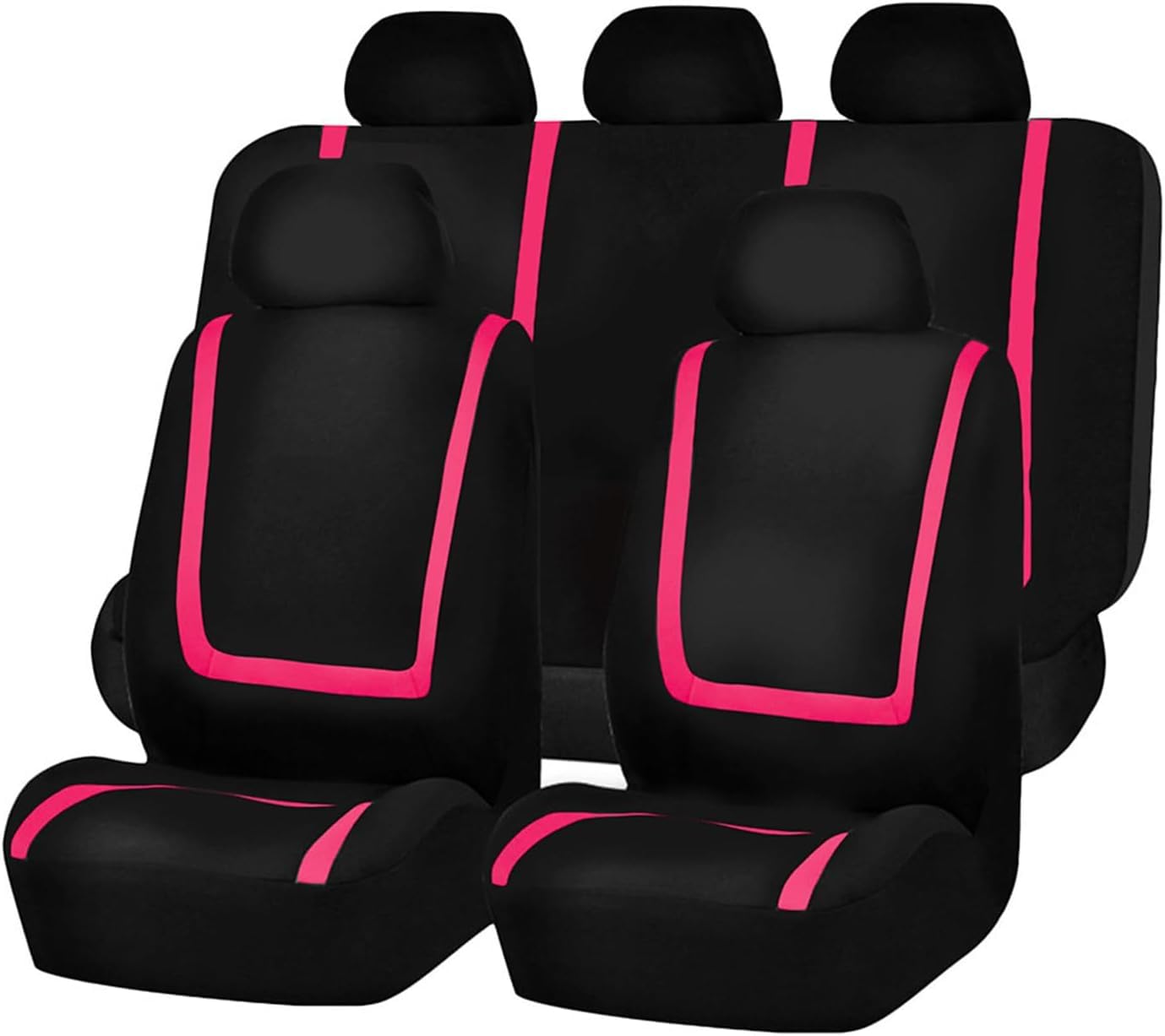 CRTTRS Auto Schonbezüge Komplettset für Renault Clio 2006-2013 5 Sitze, Auto Waschbar Und Anti-Rutsch Autositzbezüge Set Allwetter Rutschfester Sets Sitzschutz Innenzubehör,F Pink von CRTTRS