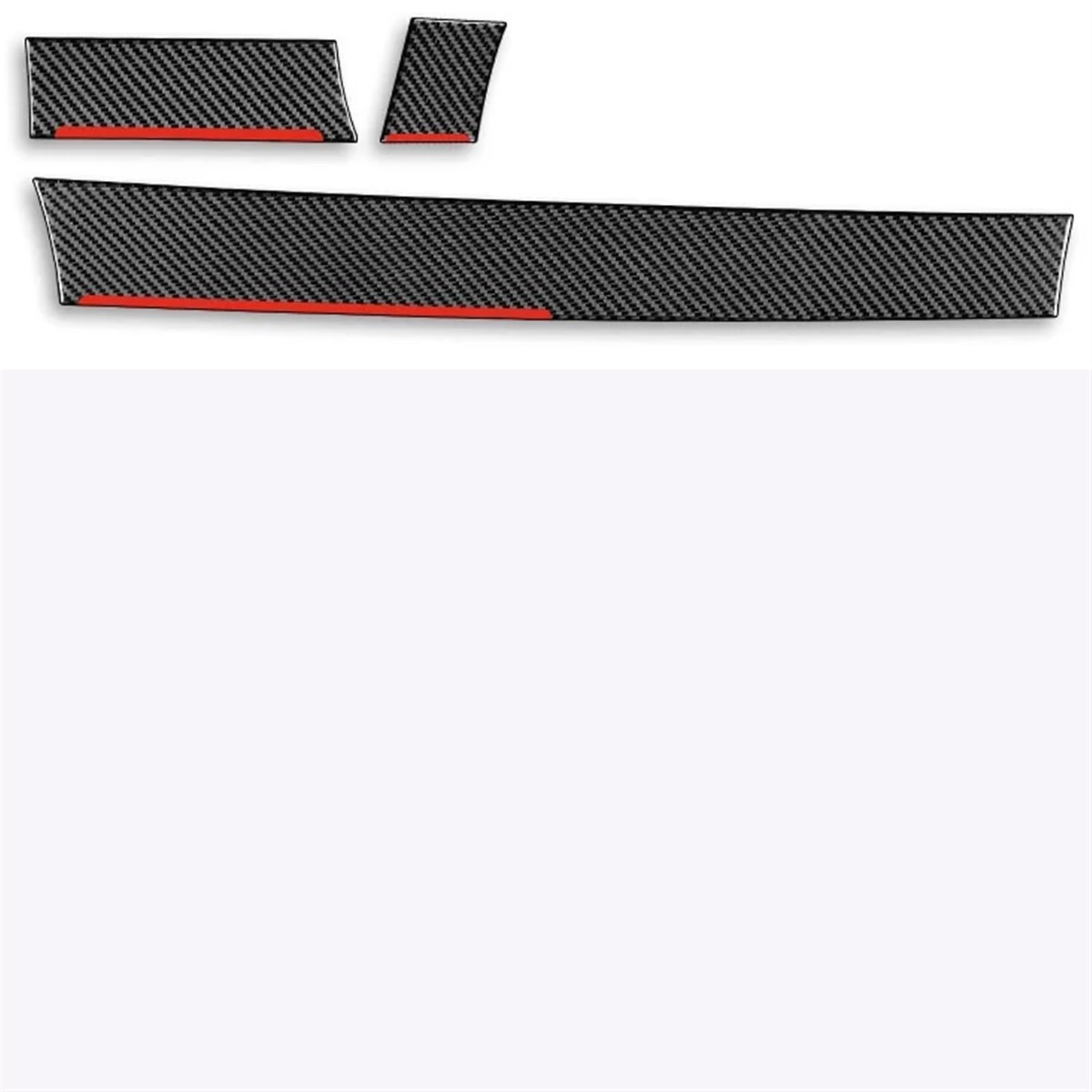 Auto Bedienfeld Für 5 Series E60 2004-2010 Zubehör Carbon Fiber Auto Innen Vorne Passagier Zentrale Steuerung Instrument Trim Aufkleber Auto Mittelkonsole Panel(Black-RED LHD) von CRUBVQQ