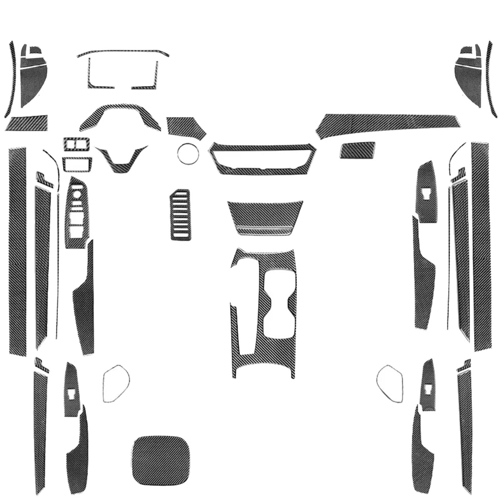 Auto Bedienfeld Für Accord 2018-2021 Carbon Fiber Getriebe Shift Fensterheber Bedienfeld Air Outlet Anzug Auto Innen Zubehör Aufkleber Auto Mittelkonsole Panel(Full Set LHD) von CRUBVQQ