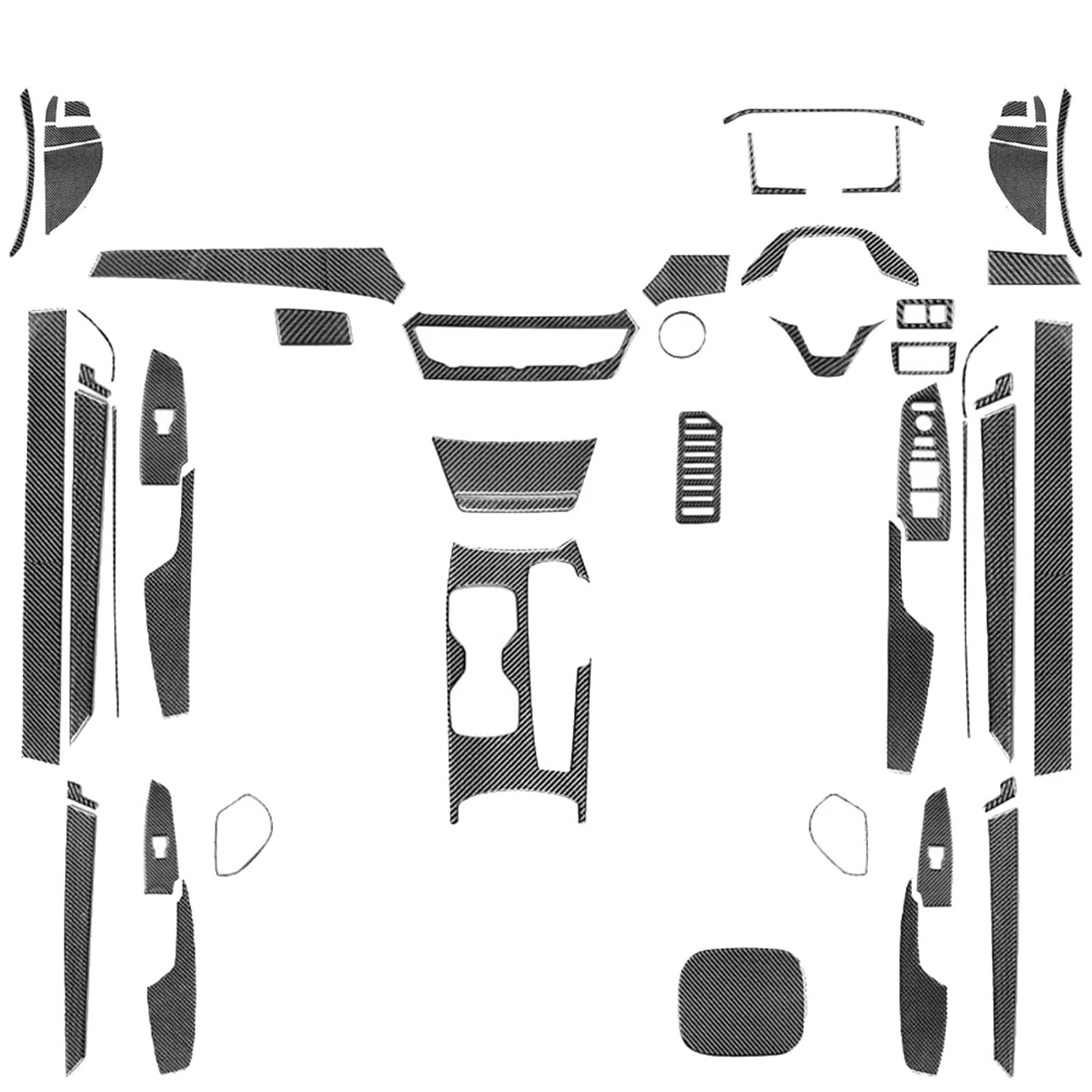 Auto Bedienfeld Für Accord 2018-2021 Carbon Fiber Getriebe Shift Fensterheber Bedienfeld Air Outlet Anzug Auto Innen Zubehör Aufkleber Auto Mittelkonsole Panel(Full Set RHD) von CRUBVQQ