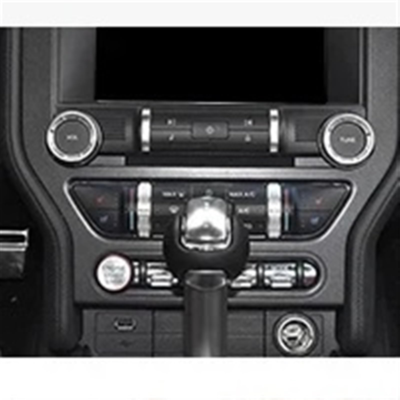 Auto Bedienfeld Für Ford Für Mustang 2015-2023 AC Control Schalter Taste Trim Volumen Einstellen Knopf Aufkleber Zentrale CD Panel Abdeckung Auto Mittelkonsole Panel(3pc 4996) von CRUBVQQ