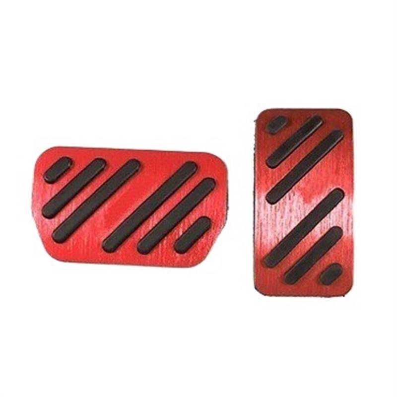 Auto Gas Bremspedale Für BYD Für Seagull 2023-2024 Aluminiumlegierung Auto Gaspedal Bremspedal Abdeckung Pad Fall rutschfeste Automotive Bremse Fußbett Abdeckplatte(Red-2PCS) von CRUBVQQ