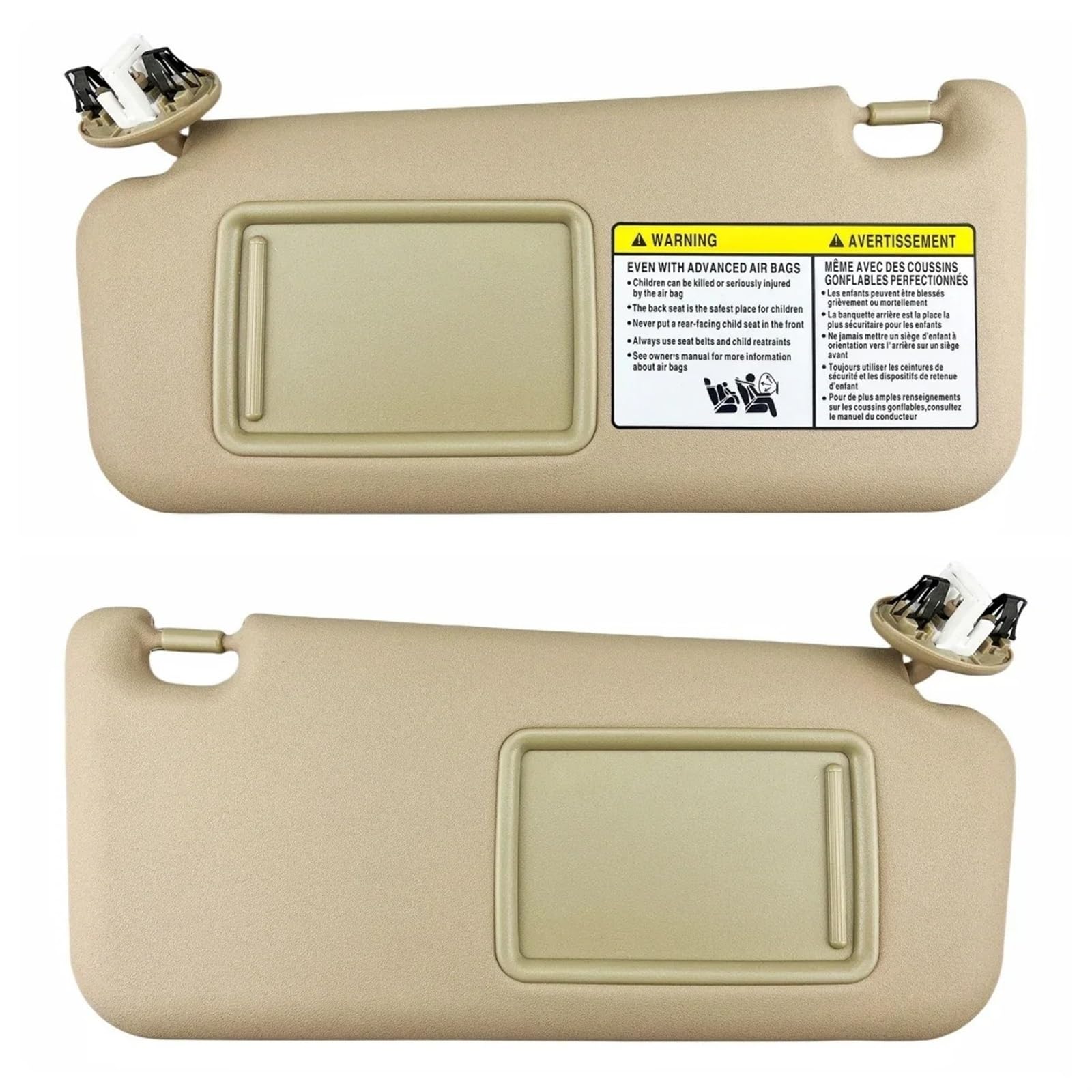 Auto-Sonnenblende für Toyota RAV4 2006–2013, mit Make-up-Spiegel, Sonnenblende, 74320–42501-B2, 74310–42452-B2, Innen-Sonnenblende, beige von CRUBVQQ