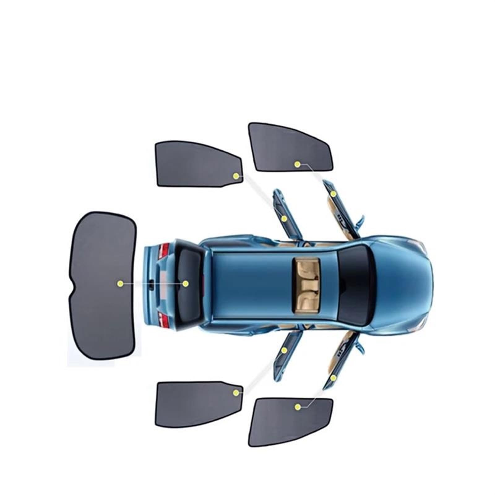 Auto Sonnenschutz Für Kia Für NIRO DE 2017-2022 Auto Magnetische Sonnenschirme Anti-Uv Net Abdeckung Sonnenschutz Fenster Visier Sonnenschirm Abdeckung Zubehör Auto Vorhang Abdeckung(5PCS) von CRUBVQQ