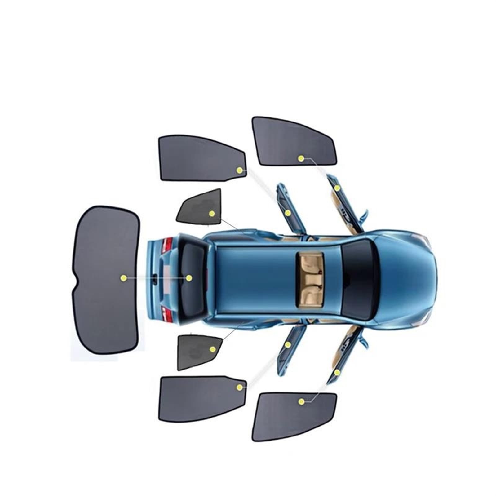 Auto Sonnenschutz Für Kia Für NIRO DE 2017-2022 Auto Magnetische Sonnenschirme Anti-Uv Net Abdeckung Sonnenschutz Fenster Visier Sonnenschirm Abdeckung Zubehör Auto Vorhang Abdeckung(7PCS) von CRUBVQQ