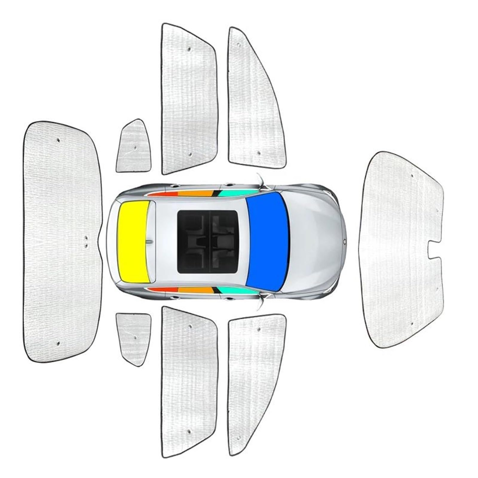 Auto Sonnenschutz Für VW Für ID.4 2021 2022 2023 2024 Sonnenschirme UV Schutz Vorhang Sonnenschutz Visier Frontscheibe Schutz Auto Teile Auto Vorhang Abdeckung(8pcs Whole car) von CRUBVQQ